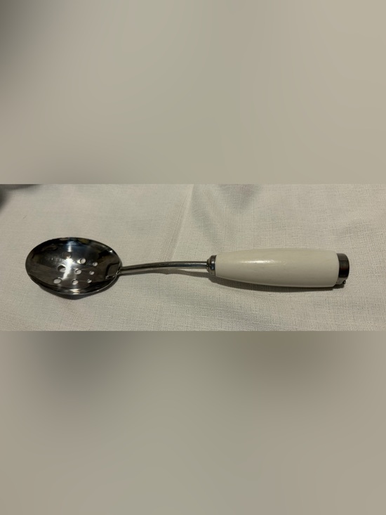 Corningware Other - Vintage Corningware White Handle Stainless Steel Slotted ServingSpoon kitchen